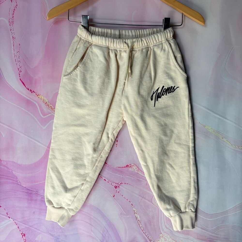 Tulones Boys 4T Cream Jogger Pants Streetwear Sporty Casual Preppy Blokecore